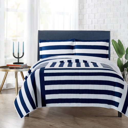 Imagen 2 de 6 de Cubrecama Quilt Cover Reversible +fundas Twin Barcelona D1