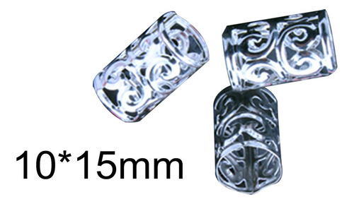 100 Anillos Para El Cabello Con Trenzas, Cuentas De De Plata