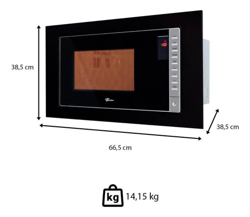 Micro-ondas Fischer Embutir 25 Litros Fit Line Preto 220v