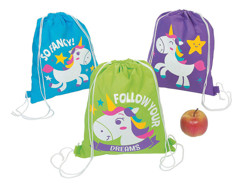 Mochila De Cordón Unicornio - Accesorios De Ropa - 12 Piez.