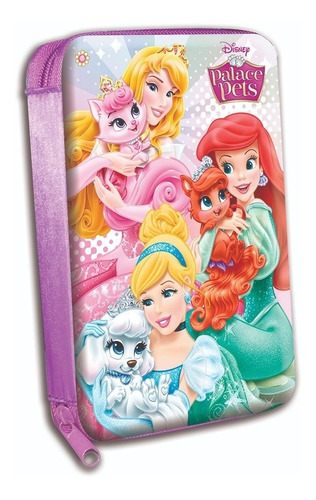 Cartuchera 1 Piso Tapas Lata Disney Princesas Mundo Manias