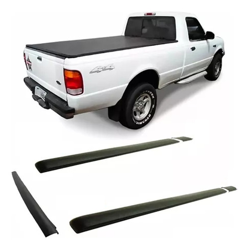 Protetor Borda Lateral E Da Tampa  Traseira Ford Ranger  Cabine Simples 1994 Á 2012