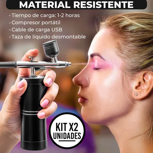 Set X2 Aerógrafo Inalámbrico Profesional Portátil Recargable