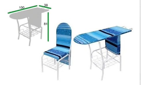 Imagen 1 de 4 de Mesa Planchar Planchado Silla Multiusos Hogar Aseo Metálica