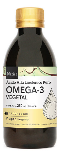 Natier Suplemento Omega 3 Vegetal Vegano Sabor Cacao Local