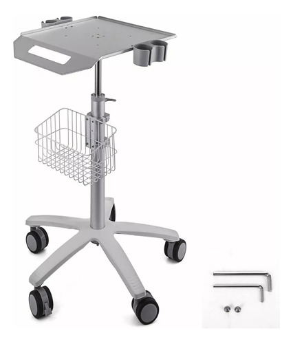 Vevor Carrito Rodante De Laboratorio 1 Cesta Altura 75-105cm