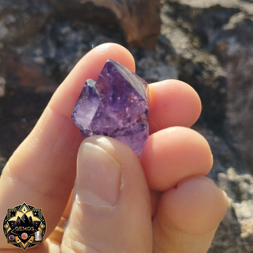 Cuarzo Amatista Doble Punta 3x2x2cm Gemos Minerales Violeta Oscuro