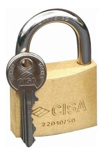 Candado Seguridad Cisa Arco Laton 50mm Color Dorado