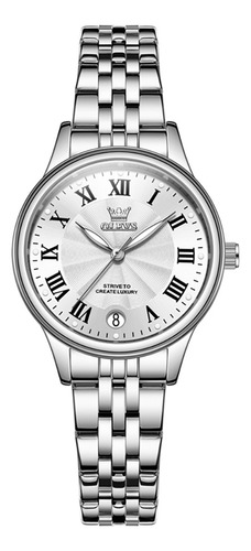 Reloj Olevs 5600 De Acero Inoxidable Para Mujer, Impermeable