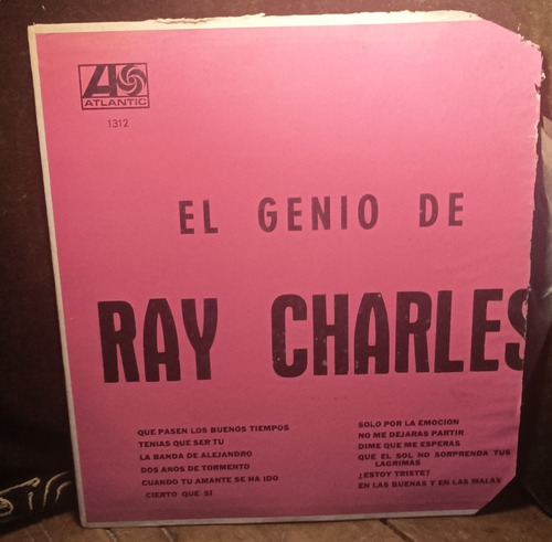 Disco Vinilo El Genio De Ray Charles 1959.