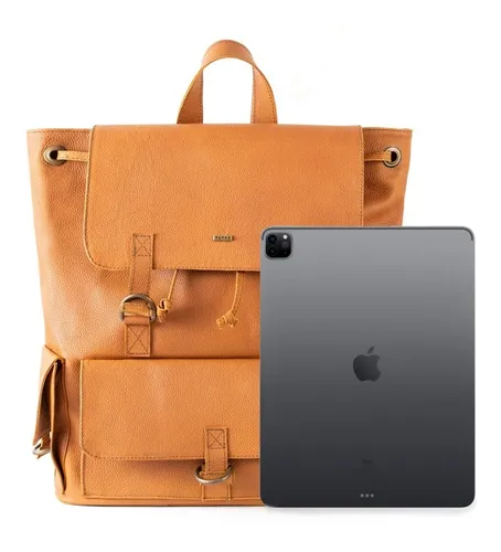 Mochila Laptop Bolsa Mujer Backpack Piel Denver Yayas Color Caf