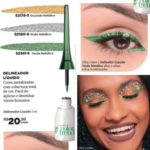 Avon Color Trend Delineador Líquido Verde Metálico V 10/2024