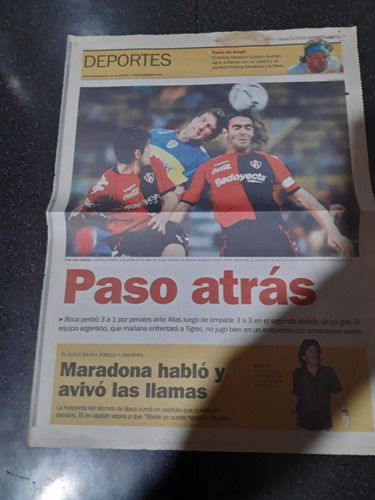 Clipping Diario Clarín Deportes 28 7 2006 Maradona Ortega 