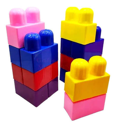 Bloques X8 Piezas Colores Ladrillos Juego Encastre Niños Ap