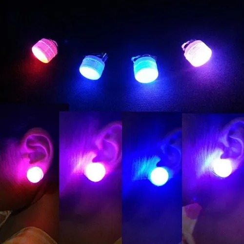 Aros Clip Con Luz Led  X 5 Pares Cotillon Fiesta Luminosa