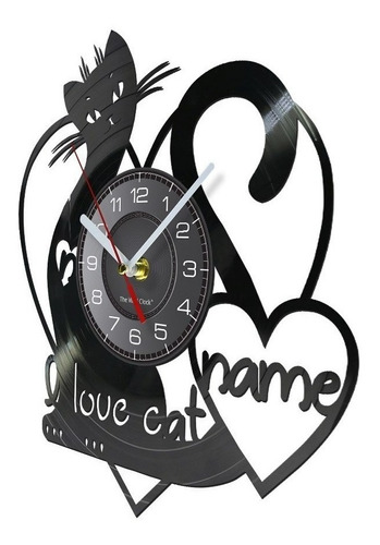 Reloj De Acrilico Para Pared Diseño Gato Name