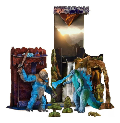 Godzilla Vs Kong Set Hollow Earth Figuras Y Dioroma Con Acc