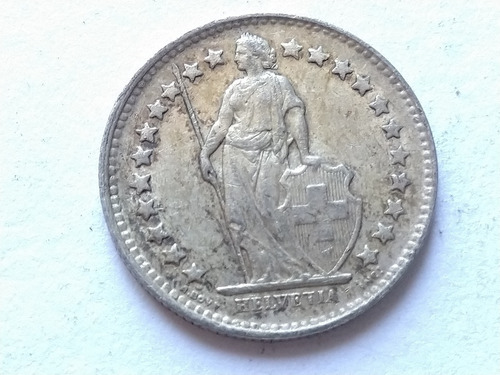 Moneda Plata Suiza 1/2 Franco 1946