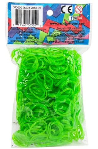 Bandas De Goma Rainbow Loom Lime Green Con 24 Clips C (600 C