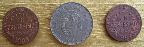3 Monedas Panama 2 1 C. Urraca 1 5 C. 1983 - 1966 (Usado)