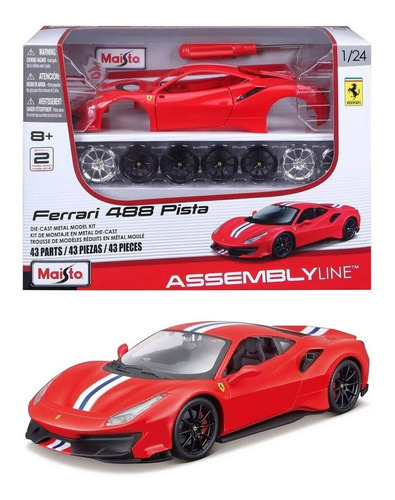 Ferrari 488 Pista - Kit Em Metal P/ Montar - 1/24 - Maisto