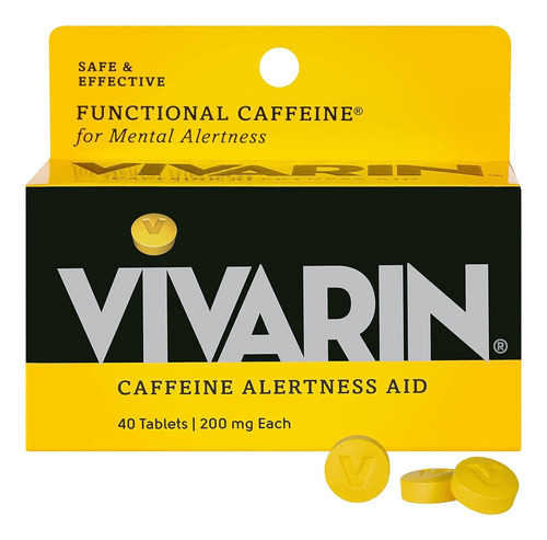 Vivarin Caffeine Alertness Aid 200mg 40 Tabs Mantente Alerta