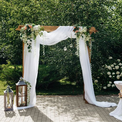 Tela Blanca Para Arco Boda 63 X 32 Pie Cortina Tul Ceremonia