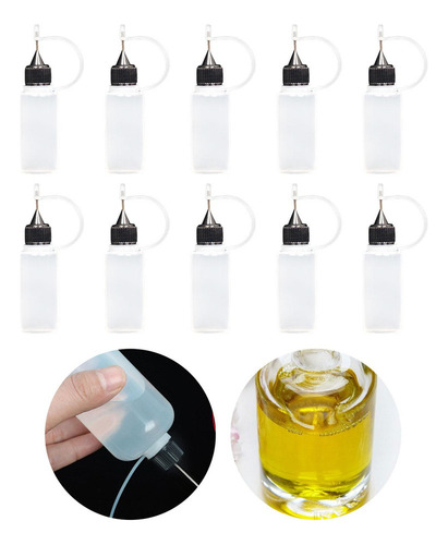 10 Uds. Botellas Con Punta De Precisión, Botellas 15ml