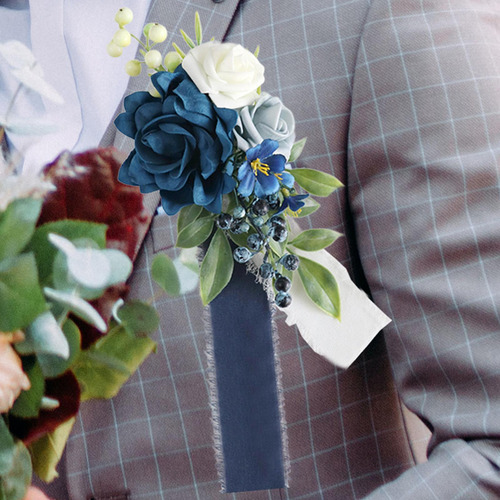 6x Corsages De Ombro Flores Artificiais Noivo Elegante Noivo