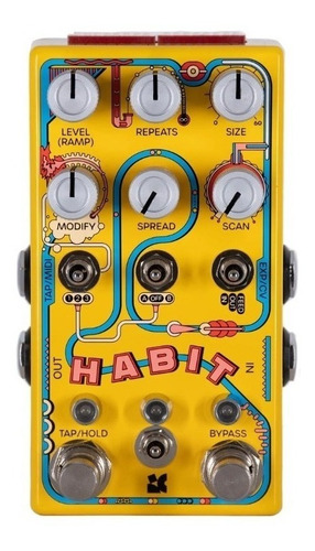 Pedal de efeito Chase Bliss Audio Habit amarelo - R$ 4.949,99