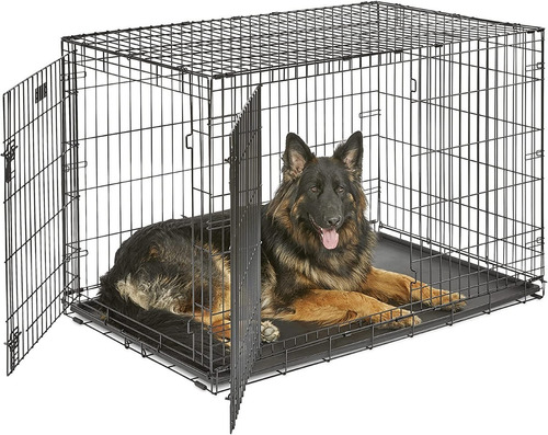 Midwest Homes Double Door Dog Crate 48-inch W/divider