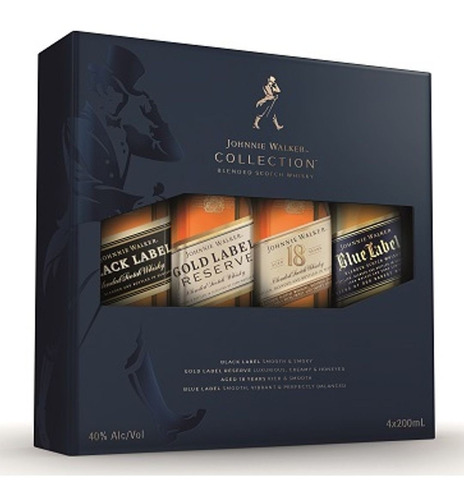 Whisky Johnnie Walker Collection Blended Scotch Pack 4x20cl