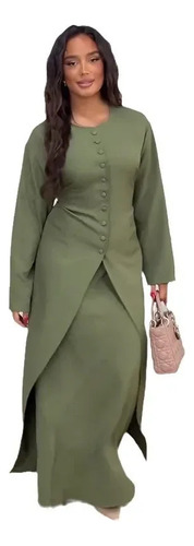 Conjunto De Falda De Manga Larga Para Mujer De Otoño 2024 En