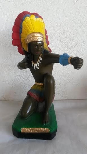 Imagem Caboclo Guarani Escultura Em Gesso Estatua 35 Cm