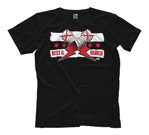 Polera Aew Cm Punk Variant Best In The World Negra Original