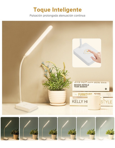 Imagen 3 de 7 de Lámpara De Escritorio Led Recargable Usb 1500mah