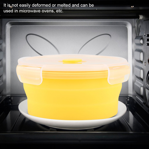 Comida Redonda De Silicona Plegable Para Microondas Lunch, 5