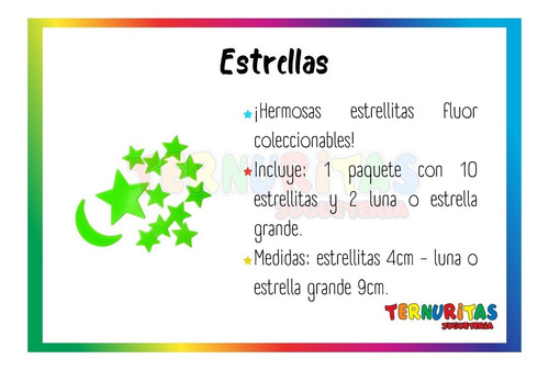 Imagen 2 de 9 de Estrellas Fluorescentes X12 Brillo En La Oscuridad Niños Ap