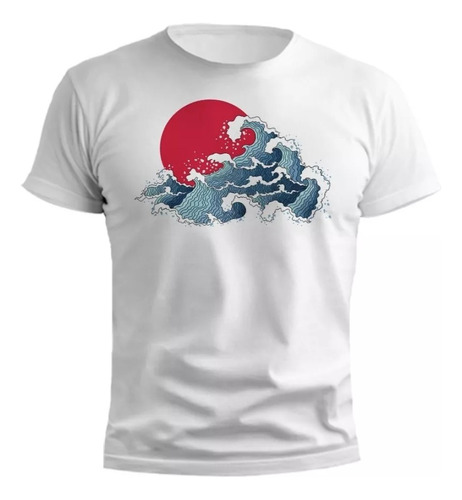 Remera La Ola Japón -diseños Exclusivos Para Adultos Y Niños