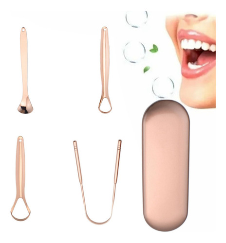Kit de 3 herramientas para limpiar la lengua (cobre, raspado lingual)