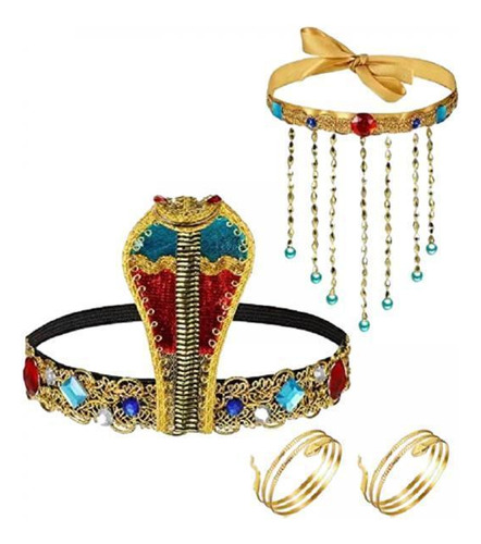 4 X 4x Accesorios De Disfraz Egipcio Para Mujer, Tocado Con