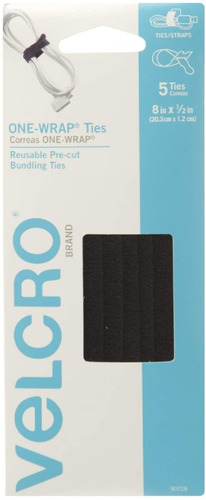 Abrojo Precinto Velcro Para Cables 20cm X 5 Negro En Palermo