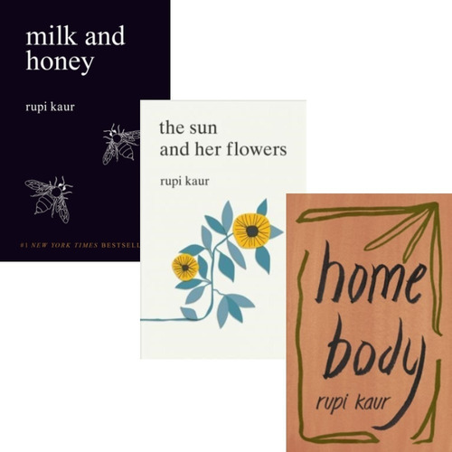 Imagen 1 de 5 de Pack Rupi Kaur - Home Body + Milk And Honey + Sun Flowers