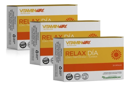 Relax Dia Vitamin Way Anti Stress Y Ansiedad 20 Capsulas X3