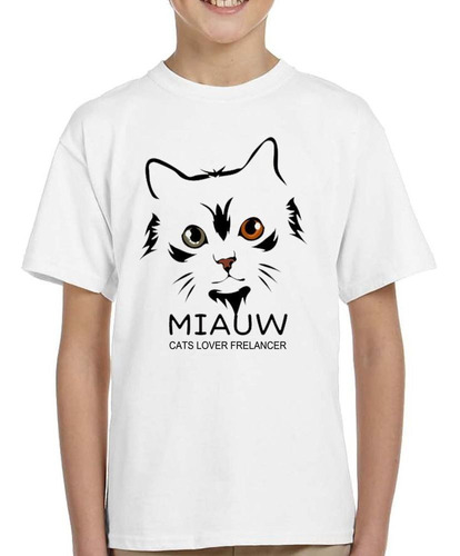 Remera De Niño Cats Lover Freelancer Miau Gatos Love