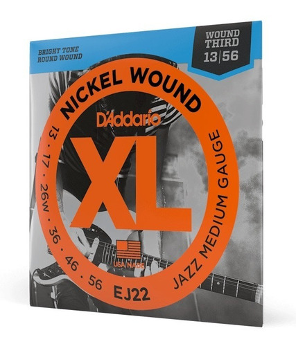 Encordado D'addario Ej22 Jazz Medium Gauge Guitarra Electric