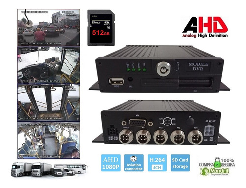 Dvr Vehicular 512gb Camaras Ahd Ambulancia Camión Ómnibus
