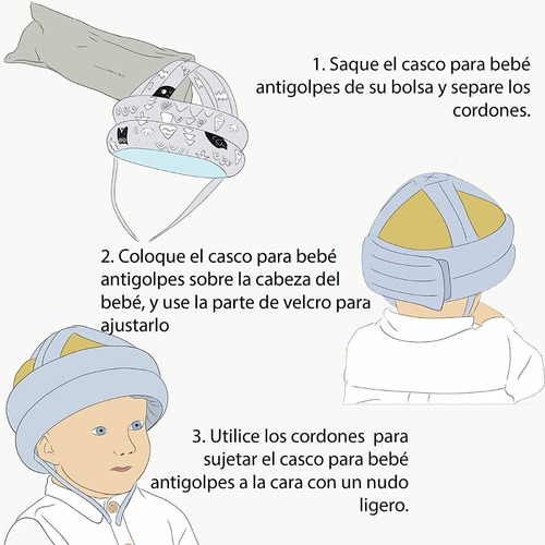 Casco Antigolpes De Seguridad Ajustable Para Bebés