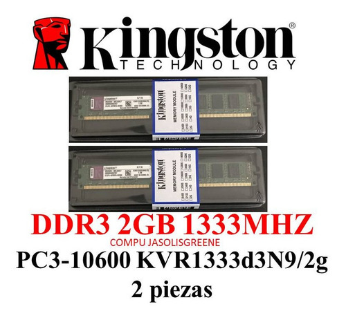 2 Memorias Ram 2gb Ddr3 1333 Mhz Pc 4gb (2+2=4gb) Pc3-10600