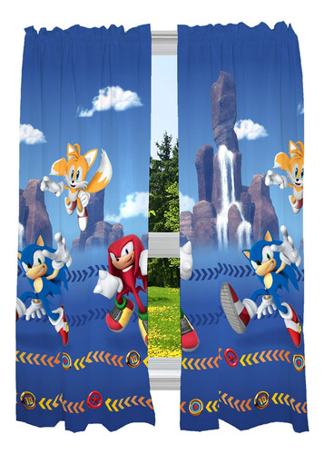 Sonic The Hedgehog - Juego De Cortinas Para Ventana De Habit